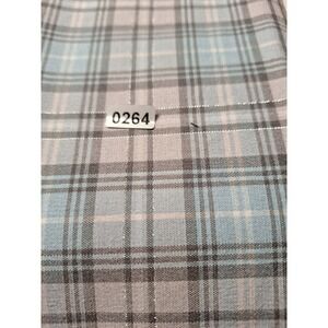 2+5/8 Yd  Linen Blue Grey Plaid With Silver Threading Fabric Apparel Sewing